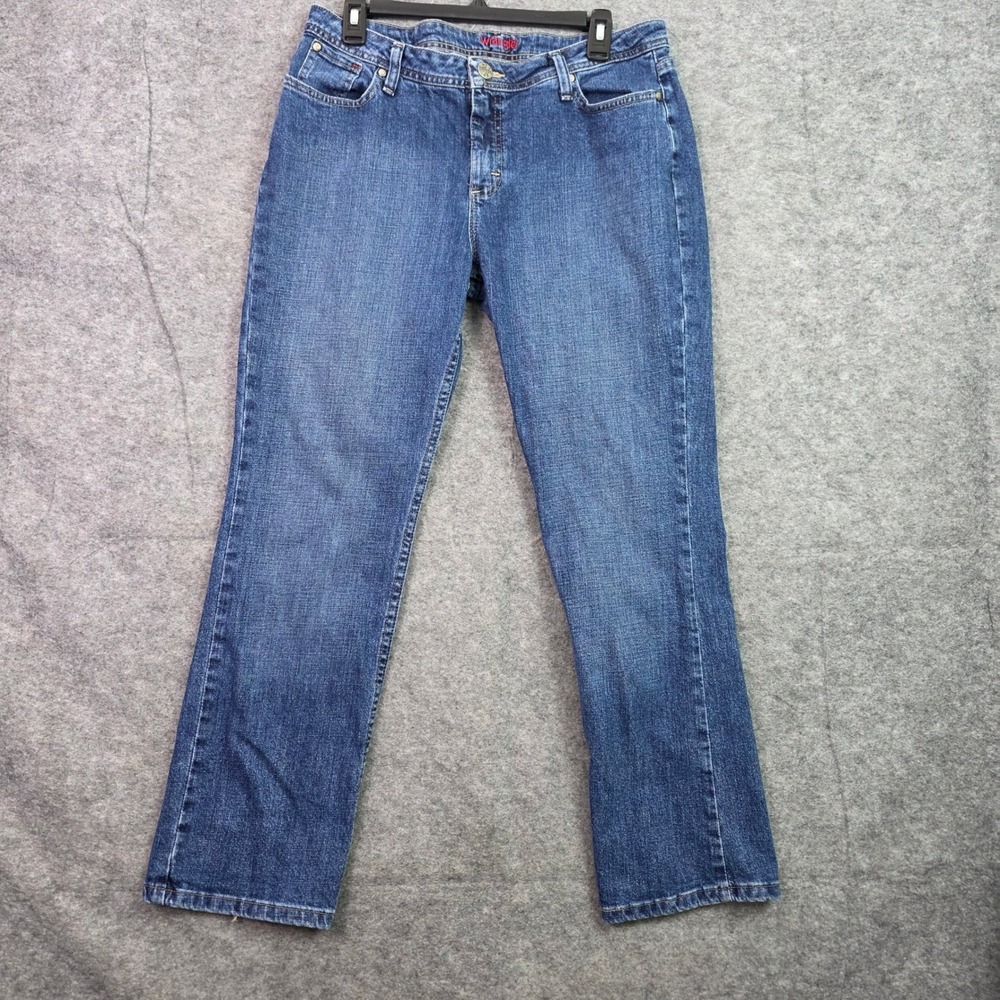 Wrangler Aura Instantly Slimming Jeans Womens 12P Medium Wash Straight Leg